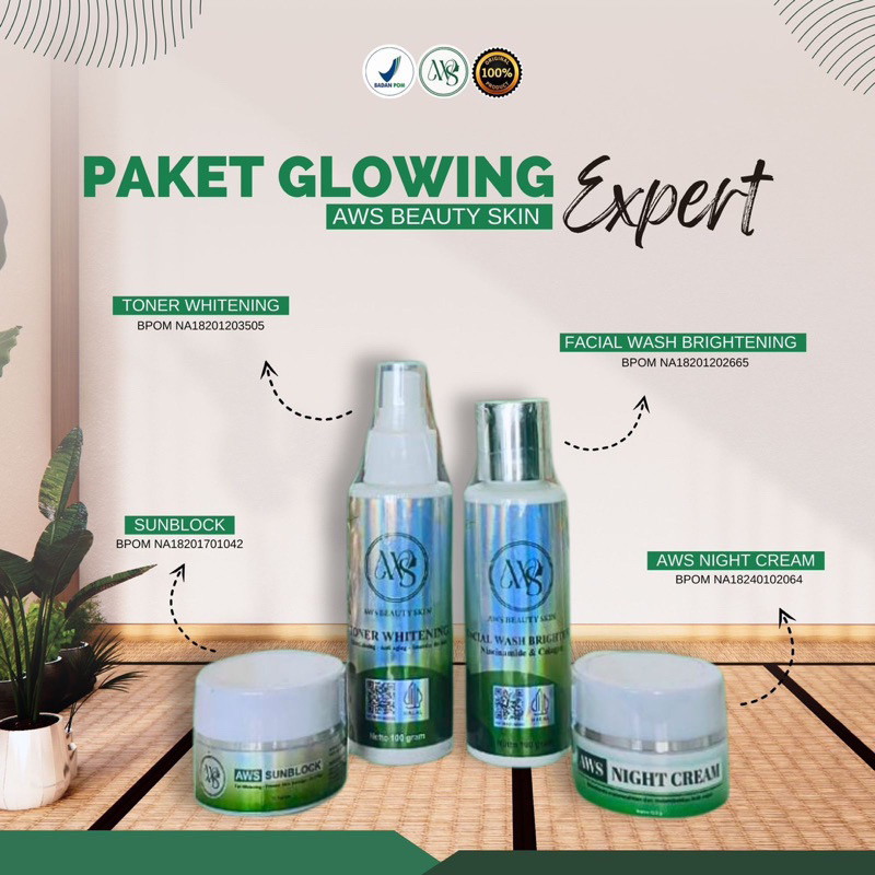 Aws beauty skin PAKET GLOWING EXPERT (BPOM)