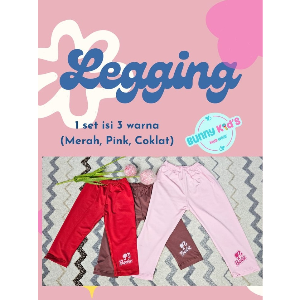 LEGGING ANAK KECIL ISI 3 GAMBAR BARBIE