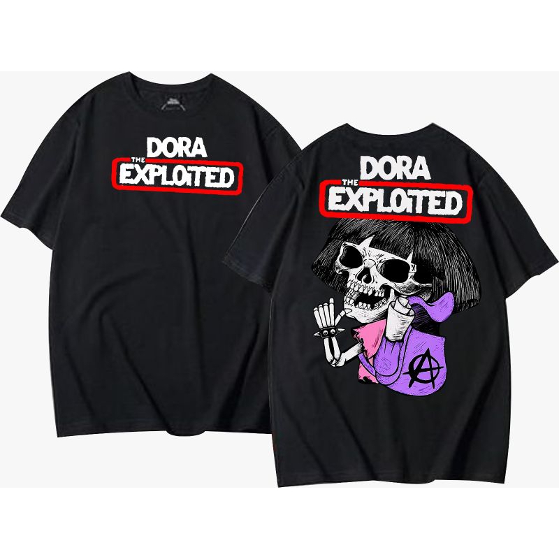 T-SHIRT DORA THE EXPLOITED | KAOS OVERSAIZE BAND | KAOS METAL KAOS MUSIK | KAOS PLESETAN