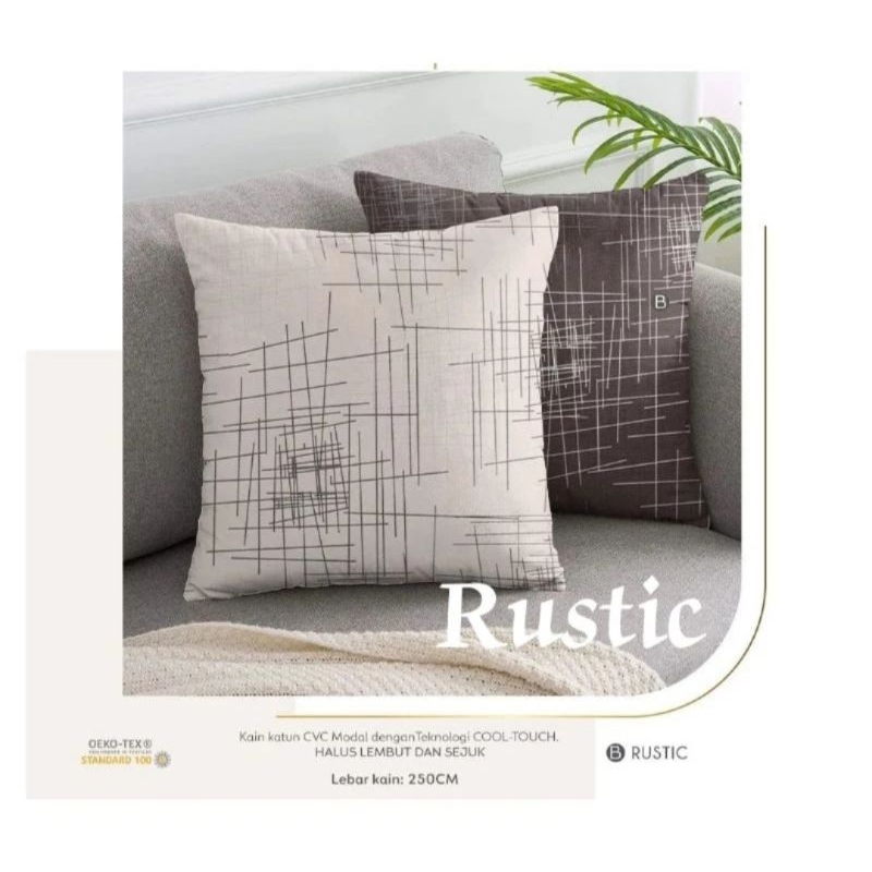 Sarung Bantal Sofa Bahan Katun Premium 30x30 40x40 45x45 50x50 60x60 Motif Rustic Bisa Custom Ukuran