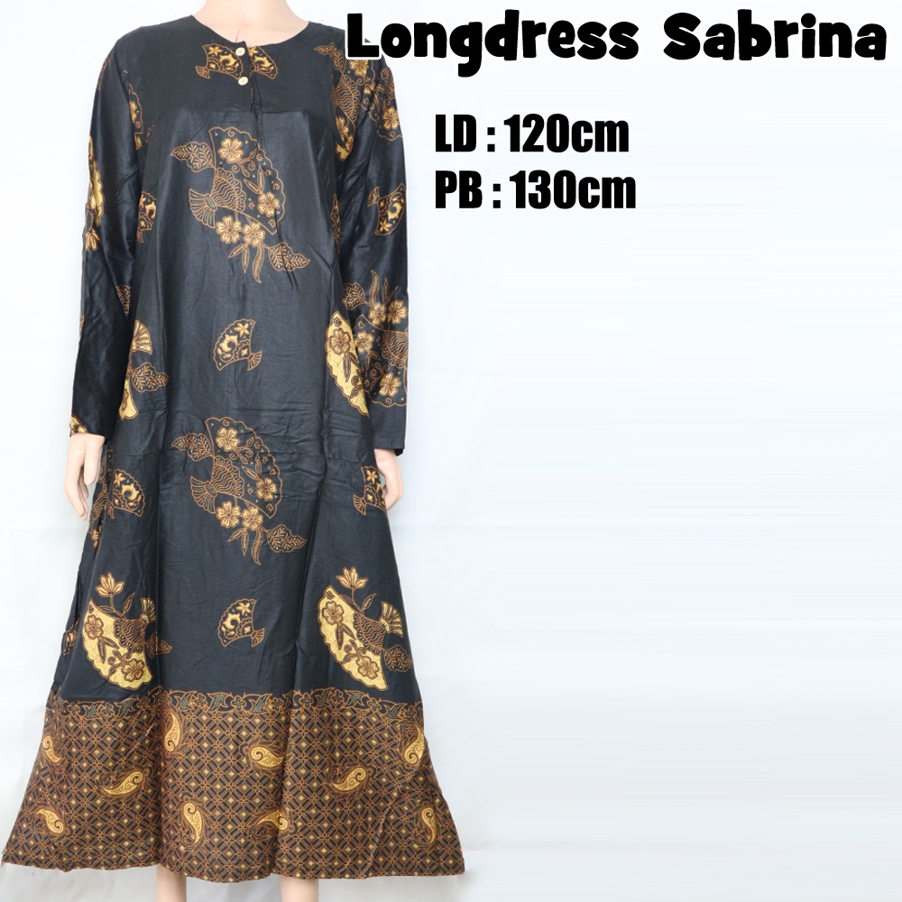 Daster Jumbo Lengan Panjang Sabrina LD 120cm, Panjang Sematakaki