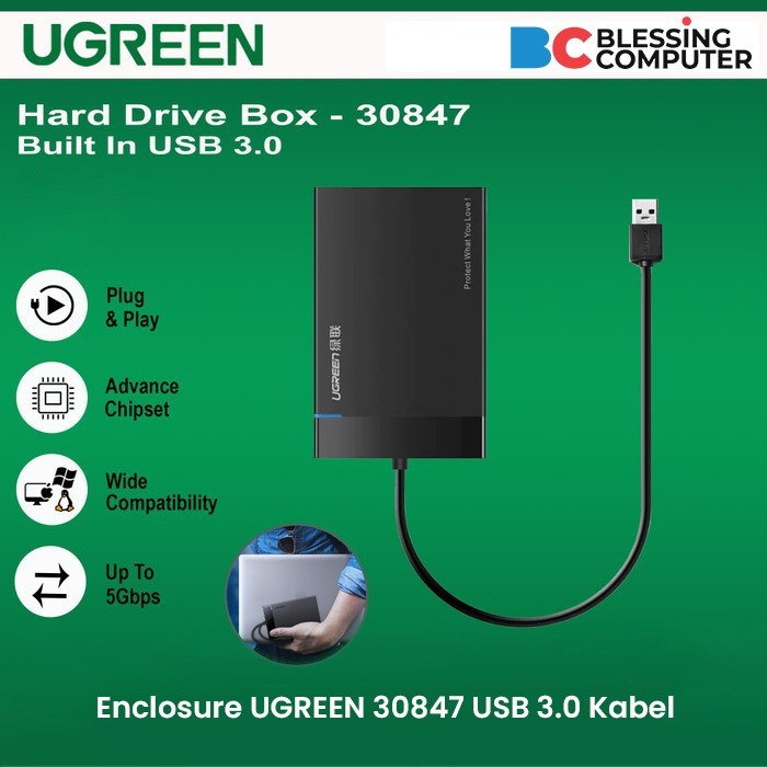 Enclosure UGREEN 30847 USB 3.0 Kabel