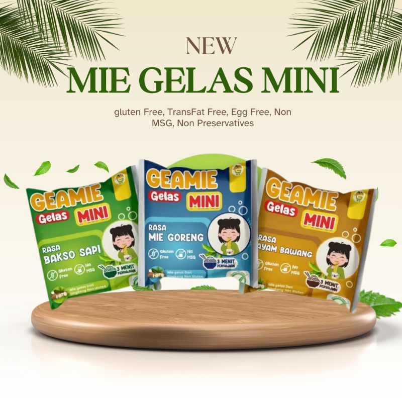 

Mie Gelas Mini Gluten Free Geamie Sehat Alami Non MSG, Telur, Bebas Minyak Trans, Tanpa Pengawet dan Pengenyal Aman untuk Bayi, Anak, Bumil, Busui, Diet, Vegan Cemilan Instan Enak