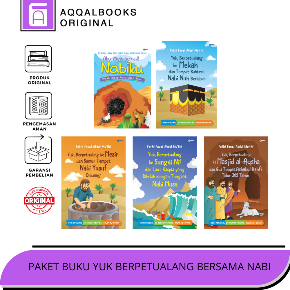 

PAKET BUKU MURAH YUK BERPETUALANG BERSAMA NABI (Aku mengenal nabiku),(yuk berpetualang kemekkah),(kemesir),(sungai nil)dan (masjidil aqsa)