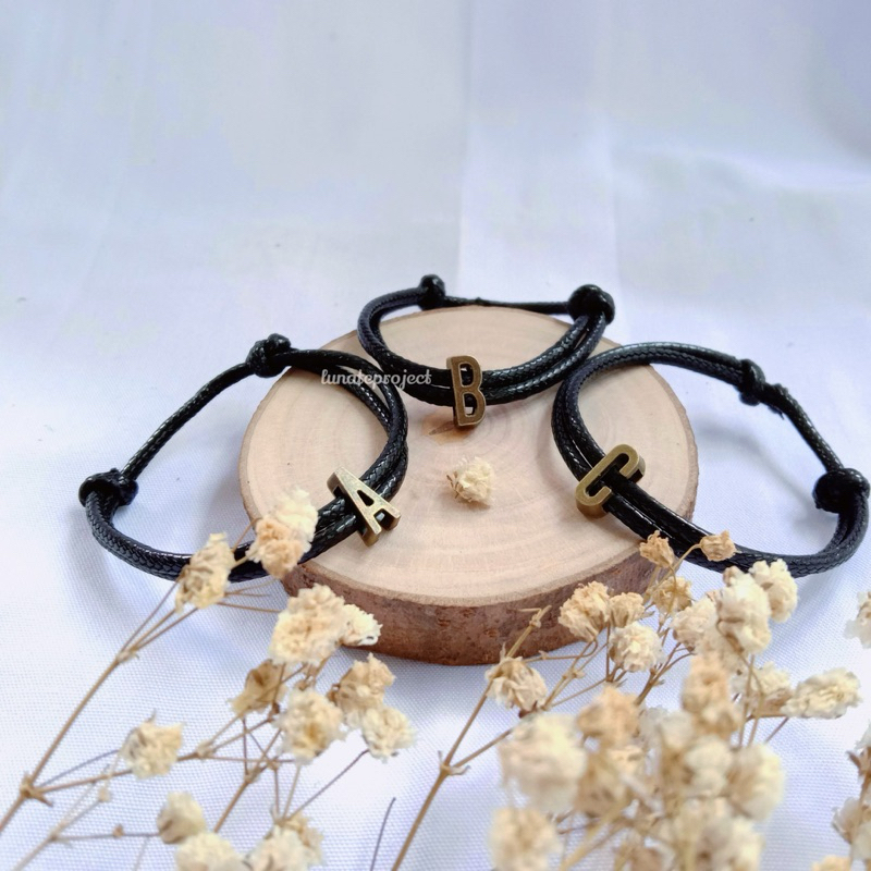 Gelang Tali inisial nama huruf Gelang inisial couple Gelang inisial huruf wanita Gelang wanita Gelan