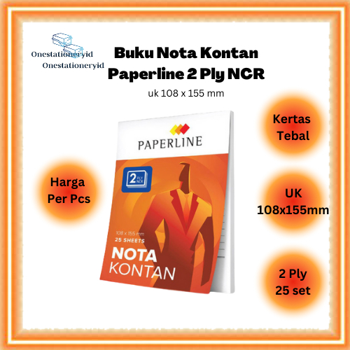 

Kertas Buku Catatan Nota Kontan Paperline Kecil Uk 108 x 155mm 2 Ply / Rangkap Putih Merah per 1 Buku Nota