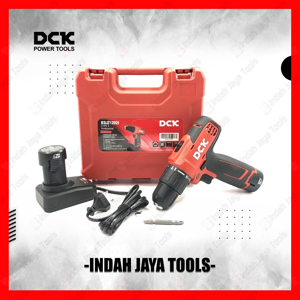 DCK KDJZ1202i Cordless Drill 12V Bor Baterai Besi Beton Tembok Hammer