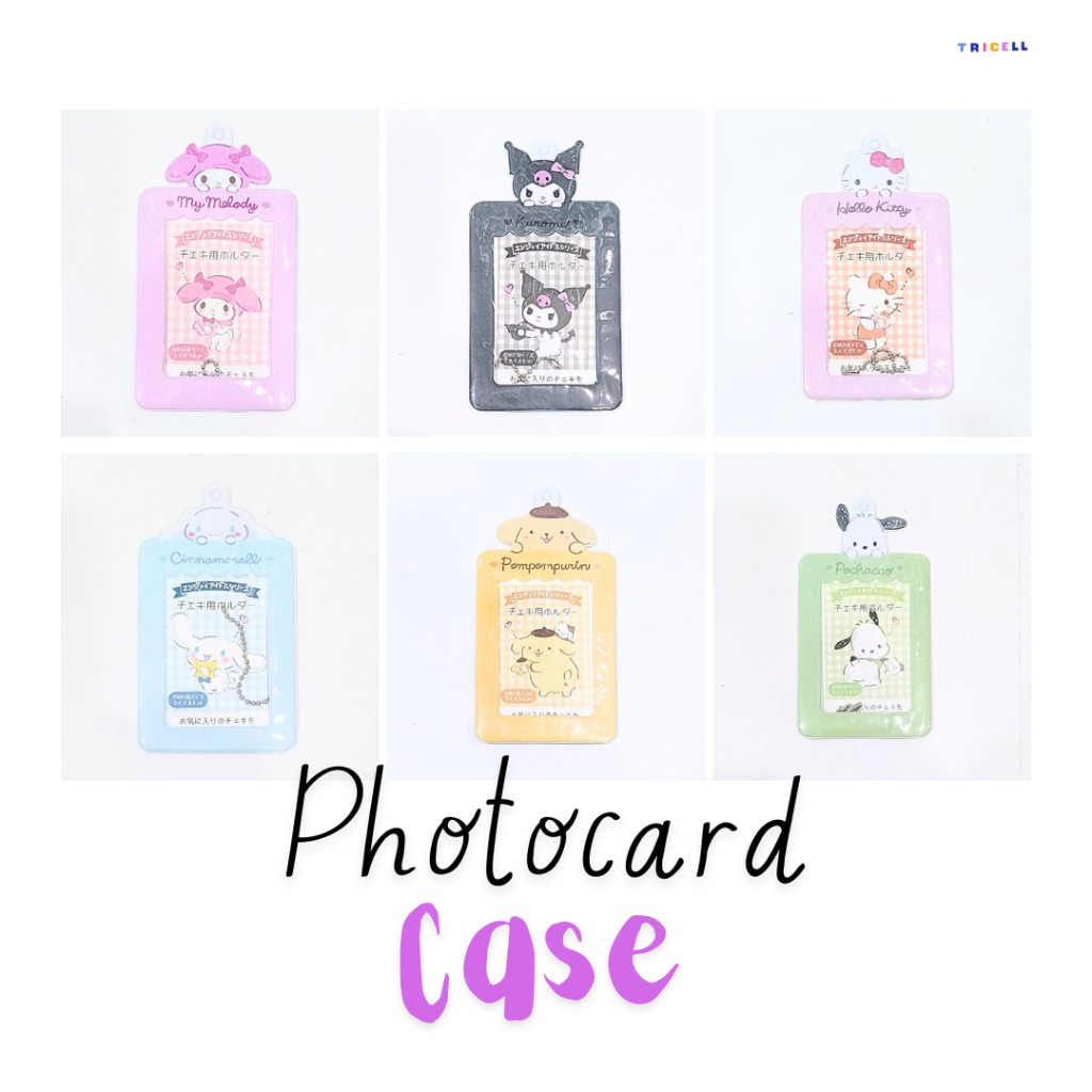 Photocard holder / Case Pelindung Foto Gambar Sanrio Pochacco Pompompurin Cinnamoroll My Melody Kuro