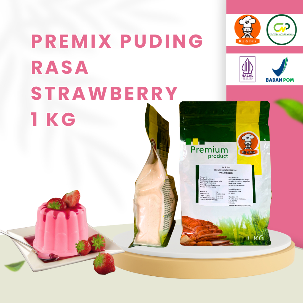 

R&B Premix Pudding Strawberry / Tepung Puding Stroberi / Silky Pudding Stoberi / Pudding Rasa Stroberi