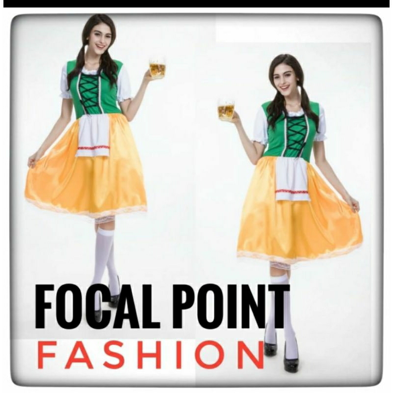 kostum Jerman Bavarian dirndl wanita dewasa Oktoberfest costume