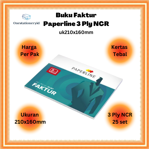 

Kertas Buku Faktur / Nota Paperline Besar Uk 160 x 210mm 3 Ply / Rangkap Putih Merah Kuning per Pak 10 Buku Faktur