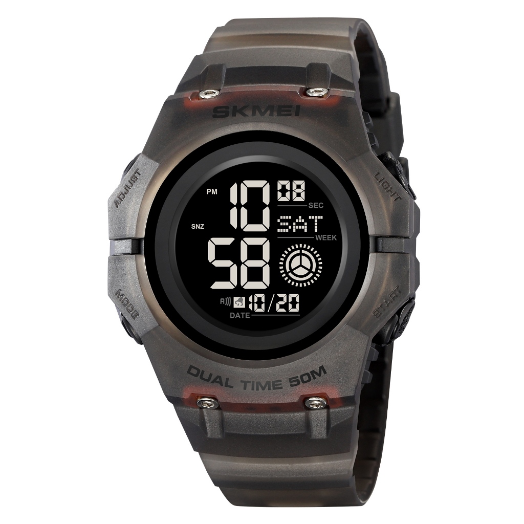 SKMEI 2261 Jam Tangan Pria Digital Sport Watch Anti Air 5 Bar MGOS-Hitam Transparan