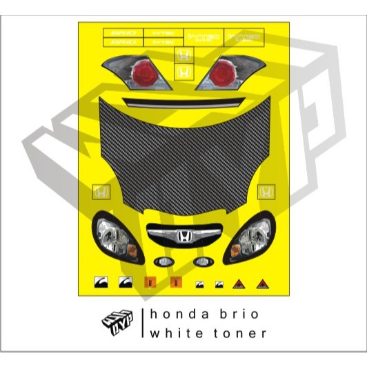 decal tomica honda brio white toner
