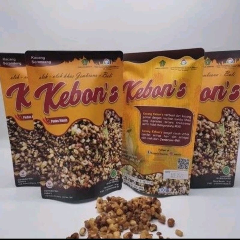 Kacang Tolo Serundeng goreng cap KEBONS Pedas Manis /asin oleh oleh dari Bali