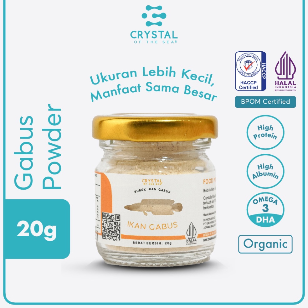 

Ekstra benefit Crystal of the Sea Gabus Powder 2GR Bubuk Ikan Gabus Bumbu Kaldu MPASI NON MSG