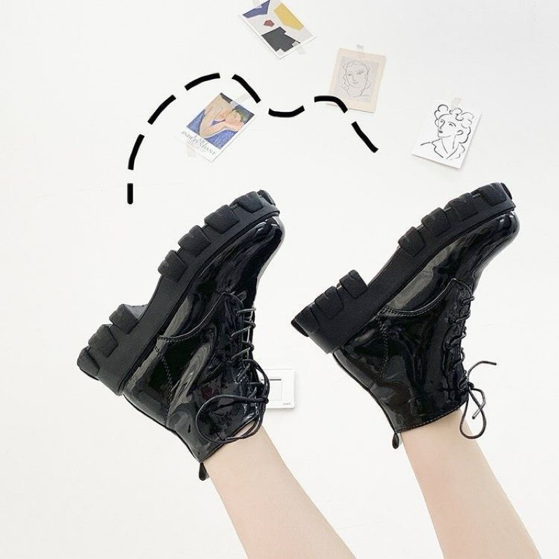 DISKON Sepatu Boots Weges Flat Wanita Premium Sepatu Boots Wanita Gaya Kekinian Sepatu Oxford Sepatu