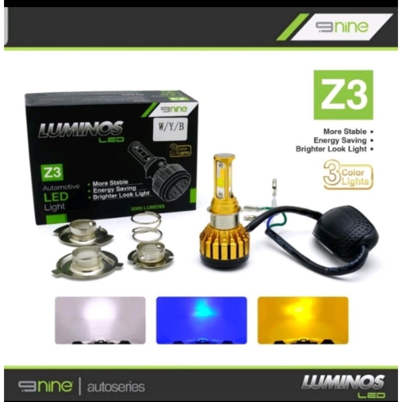 LAMPU LED NINE LUMINOS LED Z2,Z3 WHITE/YELLOW H6,H7,H