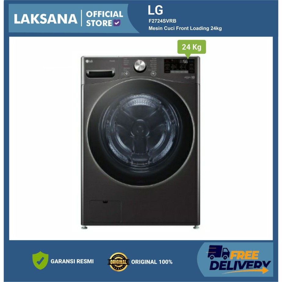 LG F2724SVRB Mesin Cuci Front Loading 24kg Steam Inverter Direct Drive