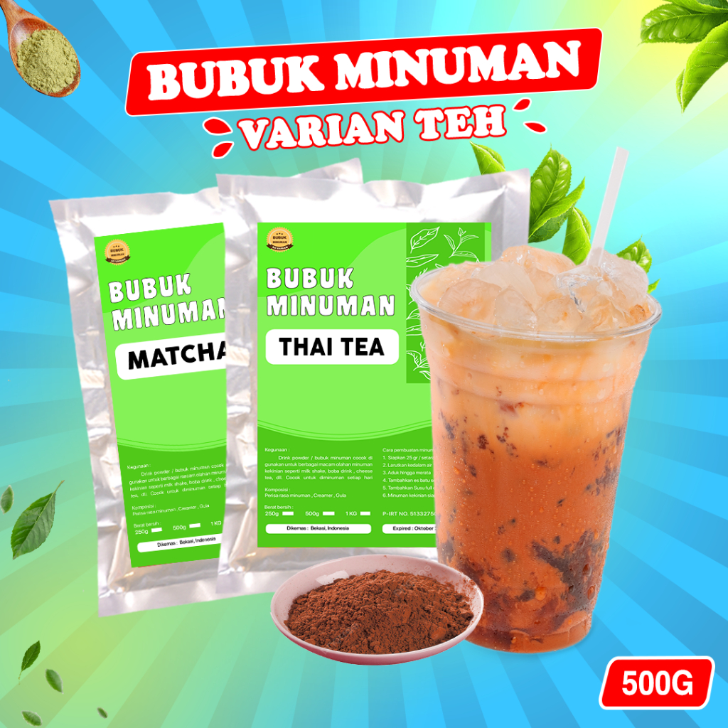 

BUBUK MINUMAN RASA 500GR / SERBUK MINUMAN VARIAN TEH 500GR / BUBUK MINUMAN ANEKA VARIAN TEH 500GR