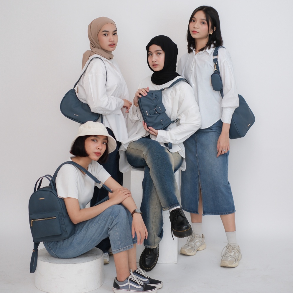 ART U66E Denim Bag Series  Slingbag Backpack Flicka  Tas Ransel Selempang Wanita Kode J 9 W 94 J 34 