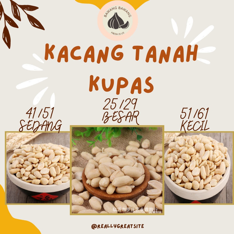 

Terjangkau Kacang Tanah Kupas Bersih Import 1 KG kualitas premium HSD