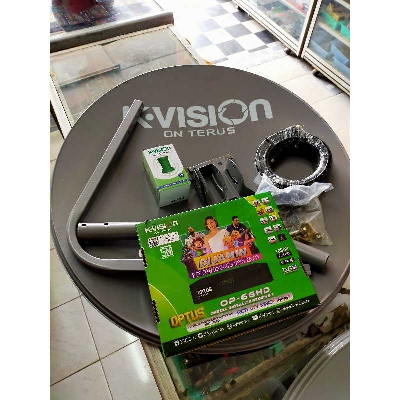 Parabola K-Vision tinggi 60 Cm Lengkap dengan Receiver
