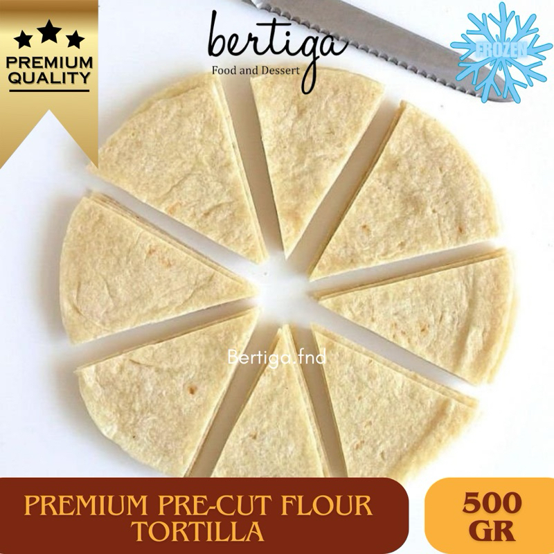 

FROZEN (PRE-CUT) Premium Flour Tortilla / Kulit Tortilla untuk chips - 500gr