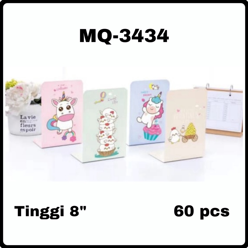 

Ready Khusus SOS Book End seri MQ 1 set2 pcs Pembatas Buku Besi Penyangga BukuSandaran Buku