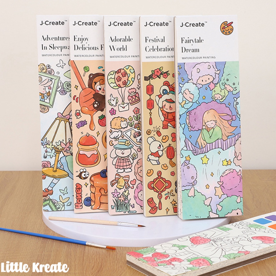 

Paling Meriah Watercolor Portable Coloring Paper Mainan Buku Cat Air Mewarnai Travelling Pocket Painting Book