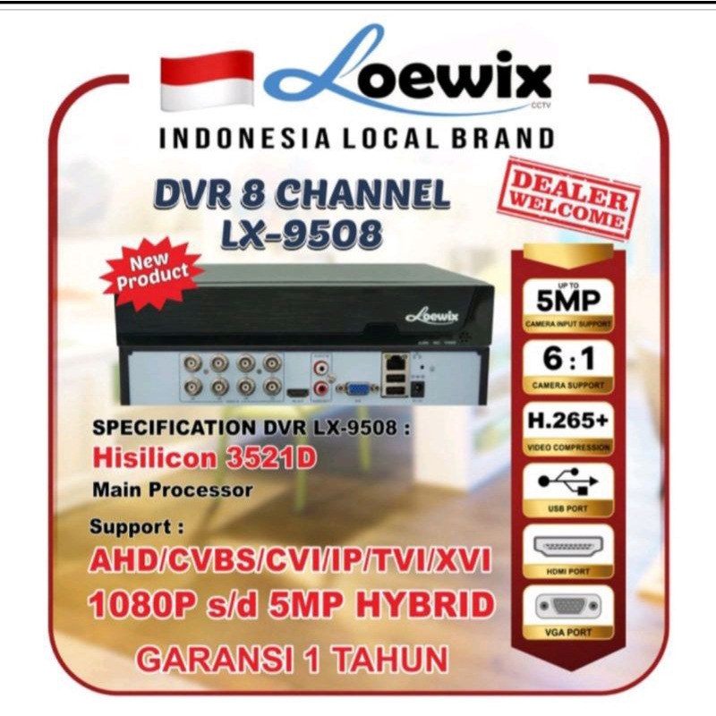 DVR 8CH LOEWIX 5MP DVR 8 CHANNEL FULL HD