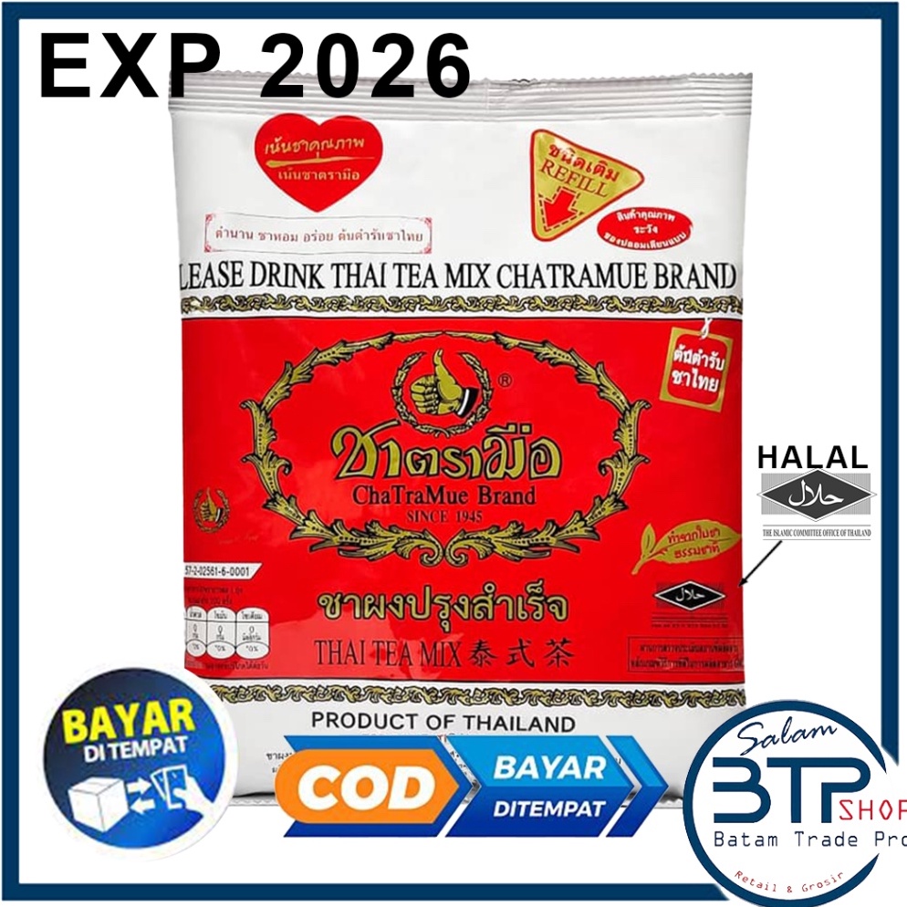 

Banyak dicari BTP THAI TEA MIX CHATRAMUE BRAND 4grams