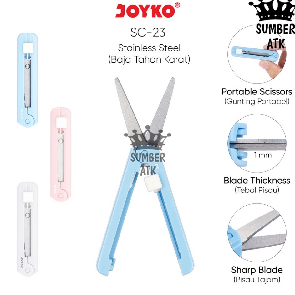 

Pasti Puas Gunting Mini Portable Scissors Joyko SC23 Biru Pink dan Putih