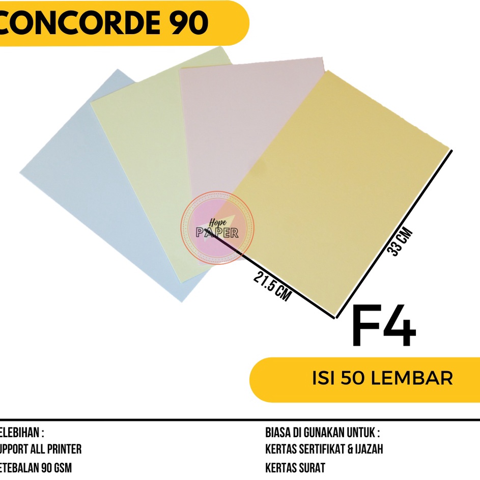 

Limited Kertas Concorde F4 9gr isi 5 lembar Kertas Concorde F4 9gr