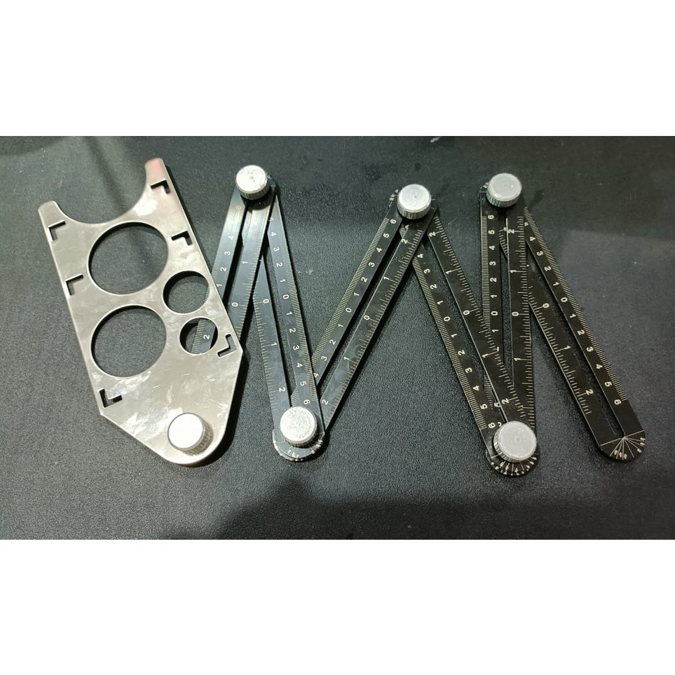 

Produk Laris Penggaris Keramik Multifungsi Anti Karat penggaris keramik 6 sudut lipat pelubang besi alat ukur