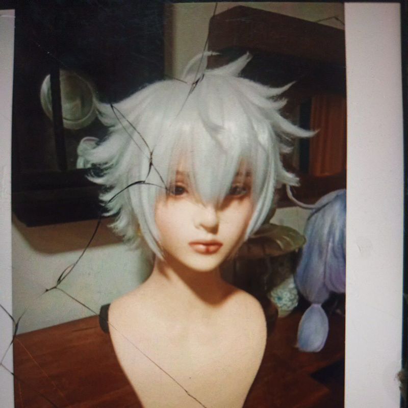Kuzuha Vtuber virtual youtuber wig cosplay cowok putih white