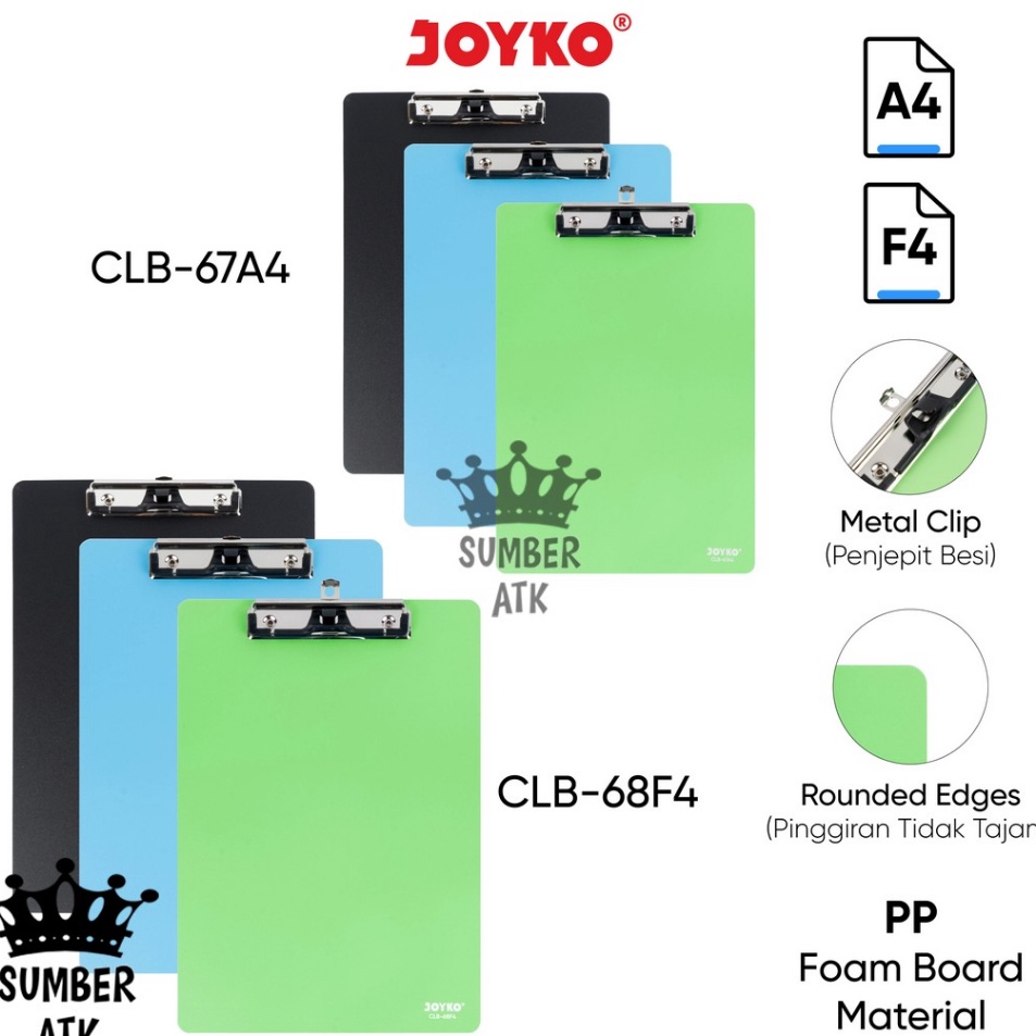 

Top Surprise Clipboard Papan Jalan Alas Ujian Joyko CLB6768 CLB68 A4 F4