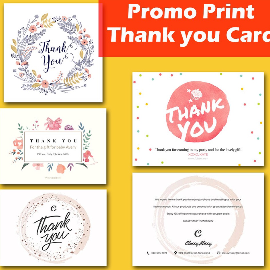 

Paket Pilihan Promo Kartu Ucapan terima kasih custom