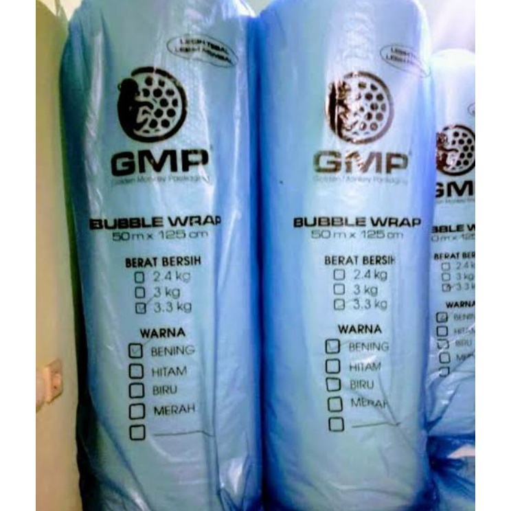 

Spesial Price BUBBLE WRAP TEBAL WARNA PUTIH Merk GMP 125cm x 5M Berat 33kg