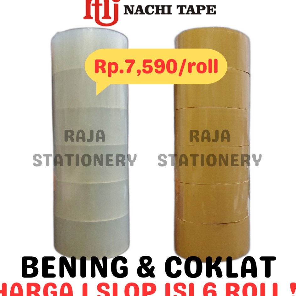 

Best Arrival LAKBAN NACHI 48MM 1 YARD 2 INCH LAKBAN BENING LAKBAN COKLAT OPP TAPE 1 SLOP ROLL 6PCS