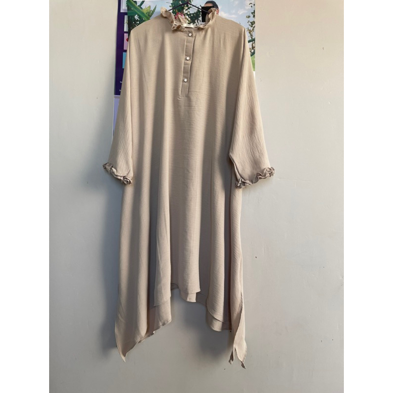 tunik batwing ruffle set rok tutu kekinian