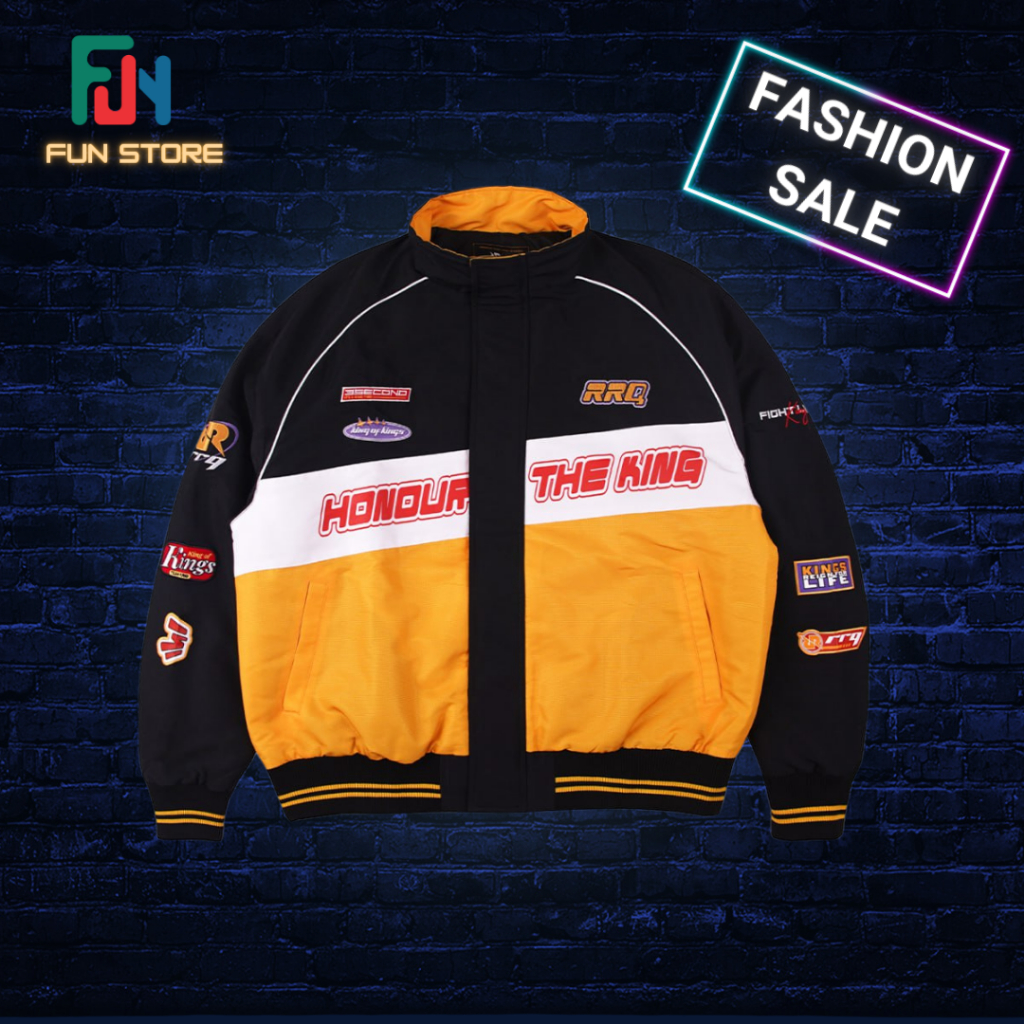 jacket RRQ Honour Nascar terbaru tahun 2024 Oversize RRQ Hoshi ONIC EVOS BTR ECHO S M L XL XXL XXXL 