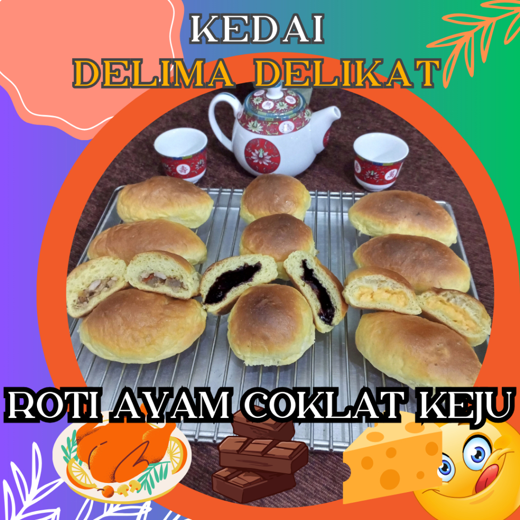 

Roti Ayam , Coklat dan Keju. Fresh. MADE BY ORDER