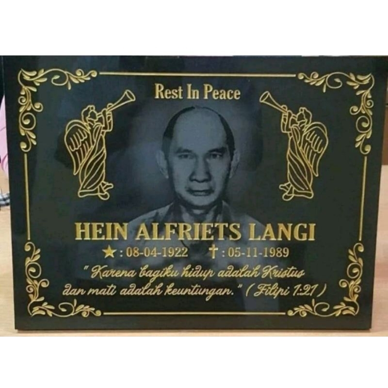 Batu Nisan Foto -Batu Nisan Granit Foto 30x20 - Foto Batu Nisan Berkualitas