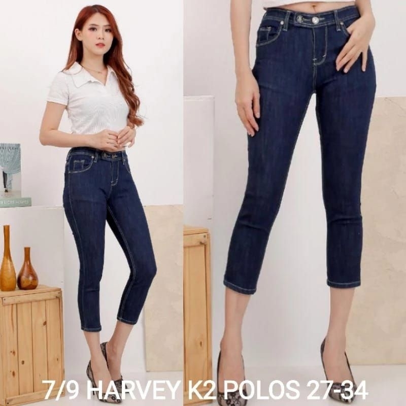 7/9 HARVEY BLUE GARMENT K2 POLOS JEANS CELANA WANITA JUMBO