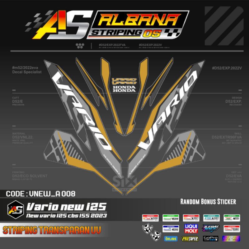 STICKER TRANSPARAN VARIO 125 NEW /STRIPING VARIO 125 NEW TRANSPARAN