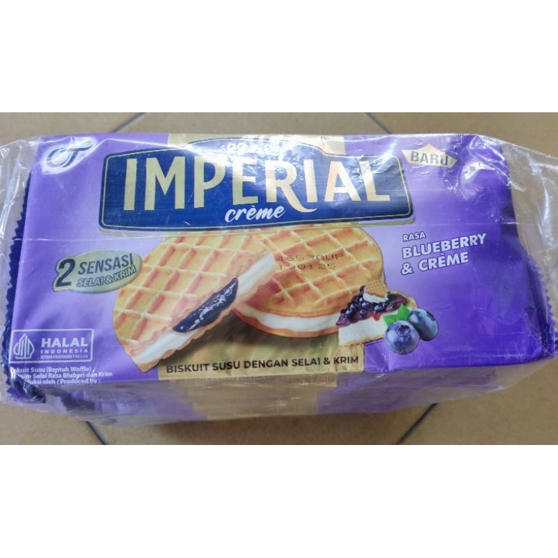 

Imperial Creme Biskuit Susu dengan Selai & Krim rasa Blueberry (162gram)