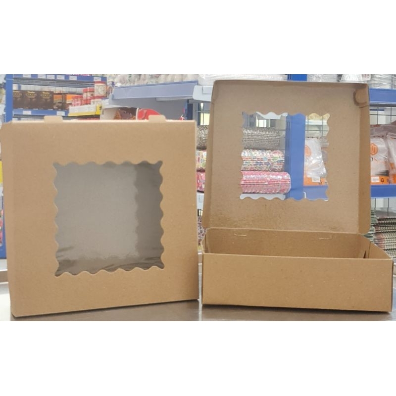 

10pcs Kotak Brownies 20*20*5 Window Leminating 10pcs/Kotak Kue 20*20*5 Jendela 10pcs/Kotak Bolu/Kotak Donat mini isi 6/Kotak Brownis