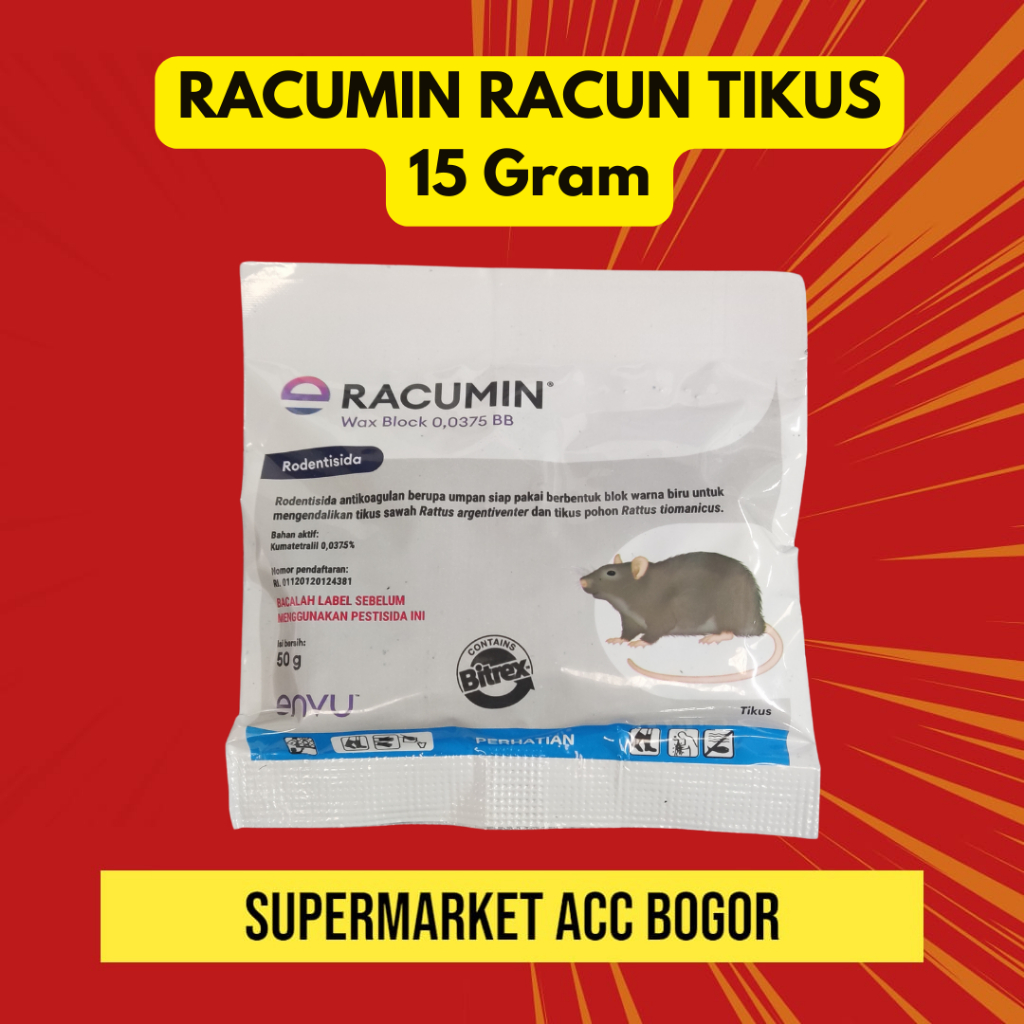 RACUMIN Racun Tikus 15 gram - Racumin Waxblock - Umpan Tikus - Pembasmi Tikus