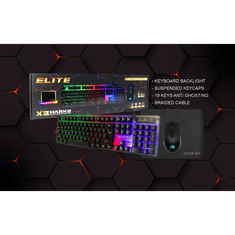 Keyboard Mouse Gaming RGB Mechanical Imperion ELITE X3 MARK2