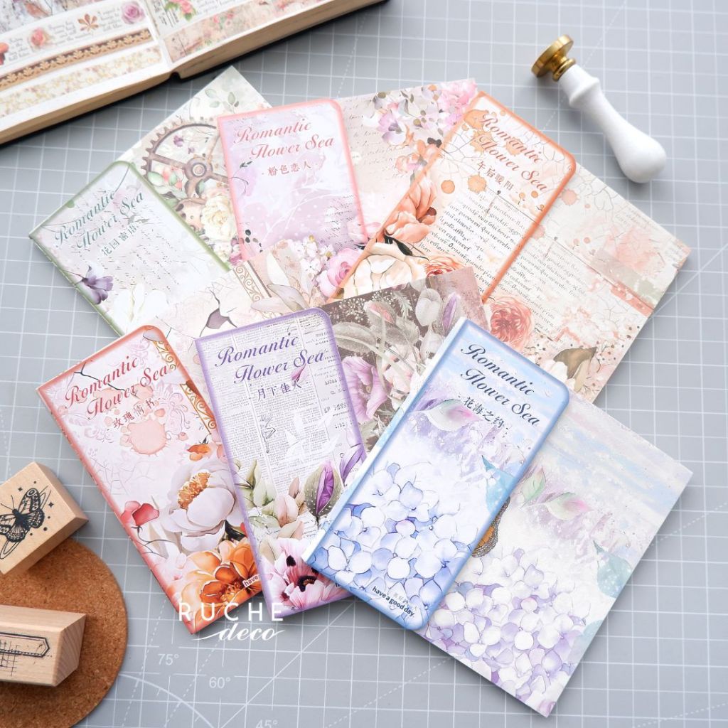 

RUCHE DECO - Deco Paper 14 Flower Sea / Aesthetics Decor Craft Paper / Decorative Paper Scrapbook BuJo